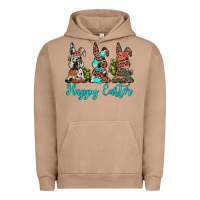 Pigment Burro happy easter leopard cowhide turquoise cactus bunny's Urban Hoodie - JahusDesignShop
