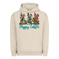 Pigment French Oak happy easter leopard cowhide turquoise cactus bunny's Urban Hoodie - JahusDesignShop