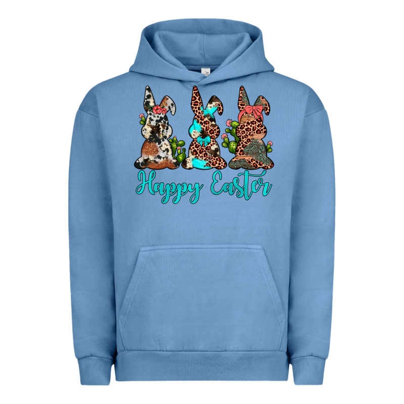 Happy Easter Leopard Cowhide Turquoise Cactus Bunny's Urban Hoodie by JahusDesignShop | Teevron