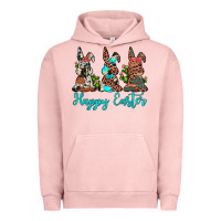 Pigment Salmon happy easter leopard cowhide turquoise cactus bunny's Urban Hoodie - JahusDesignShop