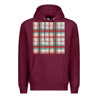 Burgundy christmas plaid seamless pattern Premium Hoodie - BundleAndBundleShop