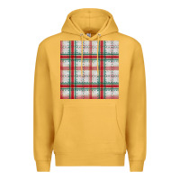 Mustard christmas plaid seamless pattern Premium Hoodie - BundleAndBundleShop