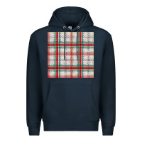 Navy christmas plaid seamless pattern Premium Hoodie - BundleAndBundleShop