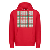 Red christmas plaid seamless pattern Premium Hoodie - BundleAndBundleShop