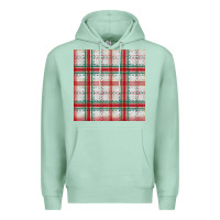 Seafoam christmas plaid seamless pattern Premium Hoodie - BundleAndBundleShop