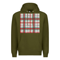 Army Green christmas plaid seamless pattern Premium Hoodie - BundleAndBundleShop