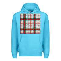 Ocean Blue christmas plaid seamless pattern Premium Hoodie - BundleAndBundleShop