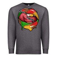Charcoal Heather juneteenth day lips Premium Sweatshirt - texasbilliewilder