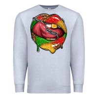 Heather Grey juneteenth day lips Premium Sweatshirt - texasbilliewilder