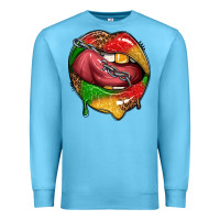 Ocean Blue juneteenth day lips Premium Sweatshirt - texasbilliewilder