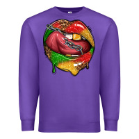 Purple juneteenth day lips Premium Sweatshirt - texasbilliewilder