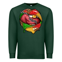 Sports Green juneteenth day lips Premium Sweatshirt - texasbilliewilder