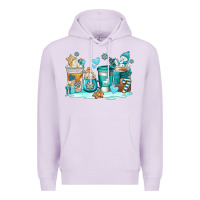 Lilac winter coffe cups Premium Hoodie - AdoDesignShop
