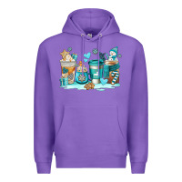 Purple winter coffe cups Premium Hoodie - AdoDesignShop