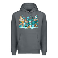 Rock winter coffe cups Premium Hoodie - AdoDesignShop