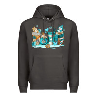 Smoke winter coffe cups Premium Hoodie - AdoDesignShop