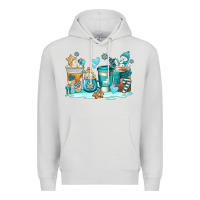 Dove Grey winter coffe cups Premium Hoodie - AdoDesignShop
