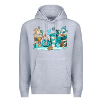 Heather Grey winter coffe cups Premium Hoodie - AdoDesignShop
