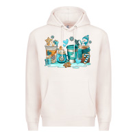 Pale Pink winter coffe cups Premium Hoodie - AdoDesignShop
