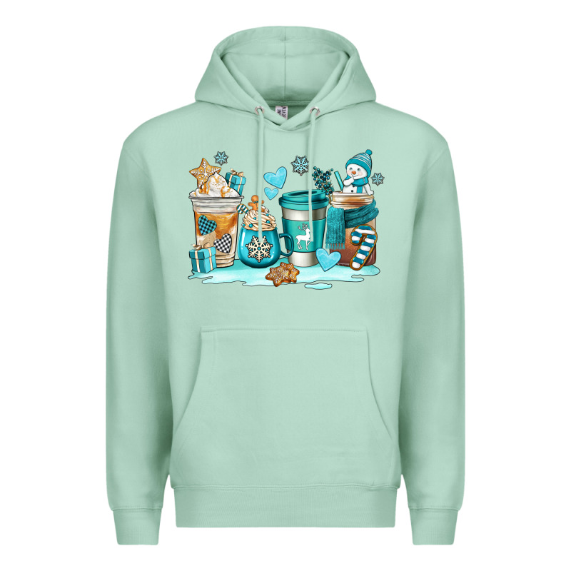 Winter Coffe Cups Premium Hoodie by AdoDesignShop | Teevron