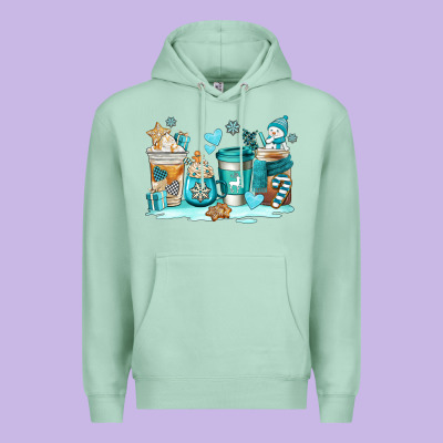 Winter Coffe Cups Premium Hoodie Designed By Adodesignshop