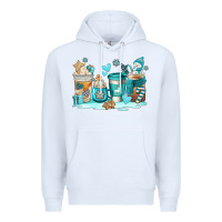 White winter coffe cups Premium Hoodie - AdoDesignShop