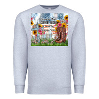 Heather Grey christian western american made country raised Premium Sweatshirt - Zillion Design Studio