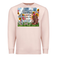 Pale Pink christian western american made country raised Premium Sweatshirt - Zillion Design Studio