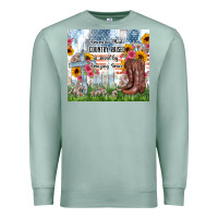 Seafoam christian western american made country raised Premium Sweatshirt - Zillion Design Studio