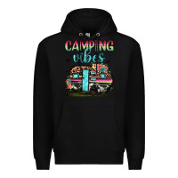 Black camping vibes Premium Hoodie - JahusDesignShop