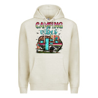Oatmeal Heather camping vibes Premium Hoodie - JahusDesignShop