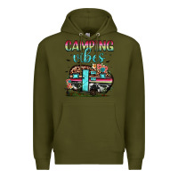 Army Green camping vibes Premium Hoodie - JahusDesignShop