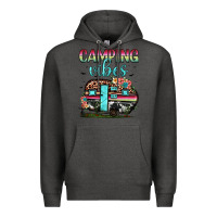 Charcoal Heather camping vibes Premium Hoodie - JahusDesignShop