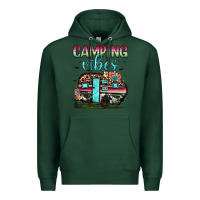 Sports Green camping vibes Premium Hoodie - JahusDesignShop