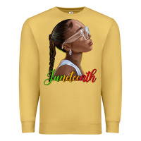 Antique Gold juneteenth black woman Premium Sweatshirt - texasbilliewilder