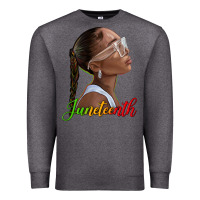 Charcoal Heather juneteenth black woman Premium Sweatshirt - texasbilliewilder