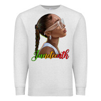 Oatmeal Heather juneteenth black woman Premium Sweatshirt - texasbilliewilder