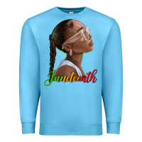 Ocean Blue juneteenth black woman Premium Sweatshirt - texasbilliewilder