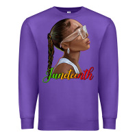 Purple juneteenth black woman Premium Sweatshirt - texasbilliewilder
