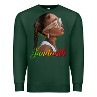 Sports Green juneteenth black woman Premium Sweatshirt - texasbilliewilder