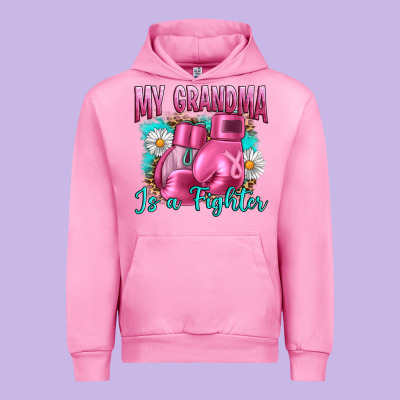 Breast Cancer My Grandma Is A Fighter Urban Hoodie Designed By Artiststas