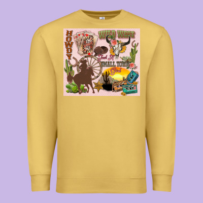 Wild West Western Premium Sweatshirt Designed By Zillion Design Studio