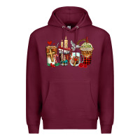 Burgundy religious coffee cups Premium Hoodie - AdoDesignShop