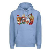 Colony Blue religious coffee cups Premium Hoodie - AdoDesignShop