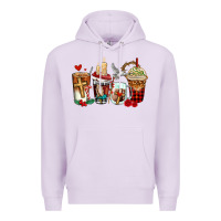 Lilac religious coffee cups Premium Hoodie - AdoDesignShop