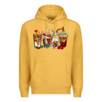 Mustard religious coffee cups Premium Hoodie - AdoDesignShop