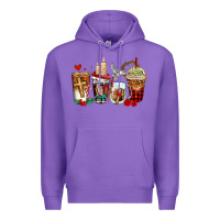 Purple religious coffee cups Premium Hoodie - AdoDesignShop