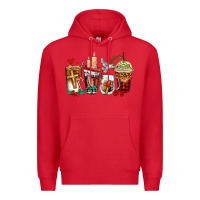 Red religious coffee cups Premium Hoodie - AdoDesignShop