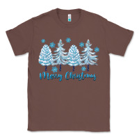 Chestnut merry christmas blue trees Classic Tee - FaDigitalArtStudio
