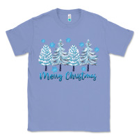Colony Blue merry christmas blue trees Classic Tee - FaDigitalArtStudio